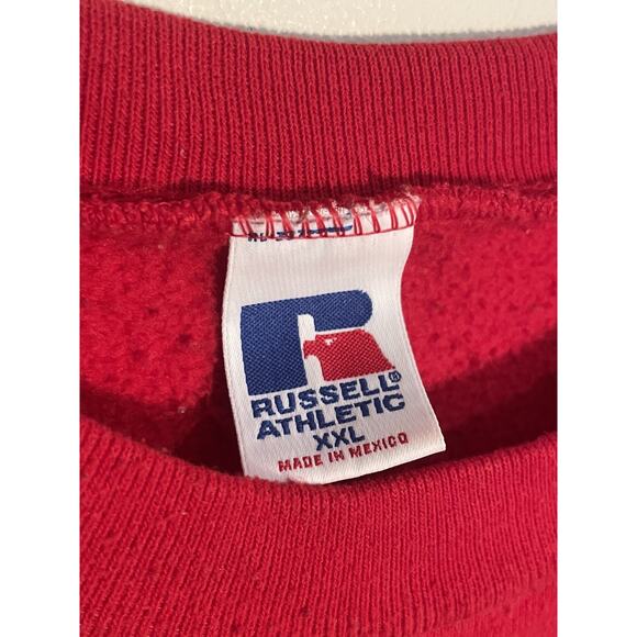 Vintage Russell Athletic Crewneck Mens XXL Red Sweater Sweatshirt Pullover - Picture 3 of 8
